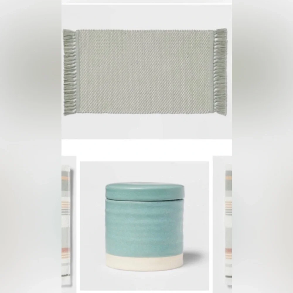 NWT threshold bath rug & matching canister